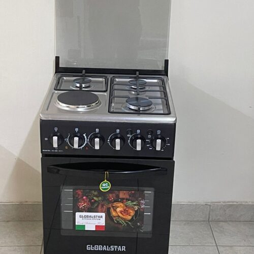 Black 50*55 Globalstar JET 3+1 standing cooker with electric oven